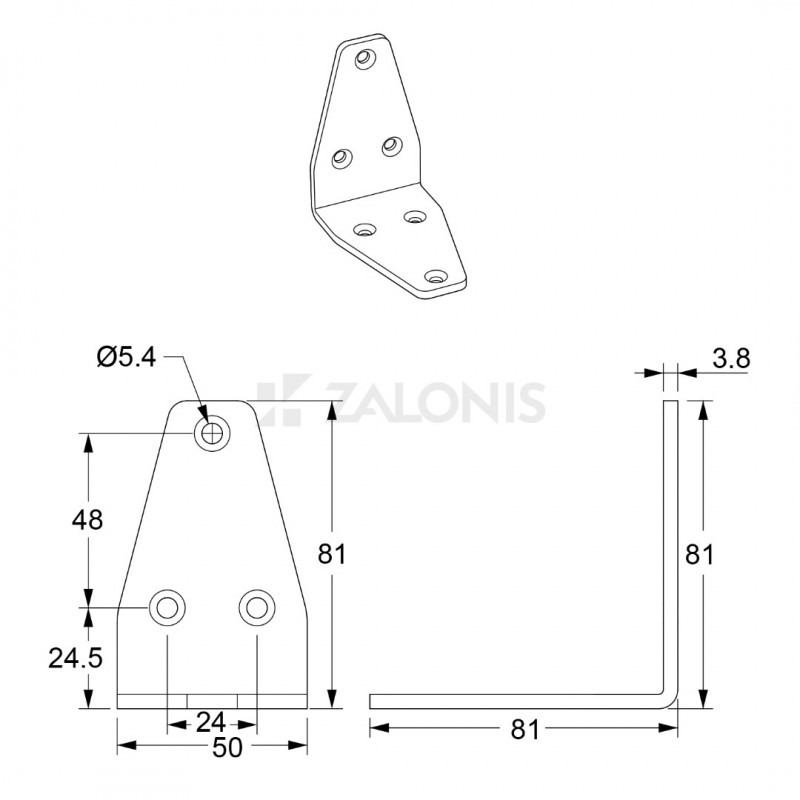 ΓΩΝΙΑ 81x50x4 / ΑΝΟΞΕΙΔΩΤΗ 304