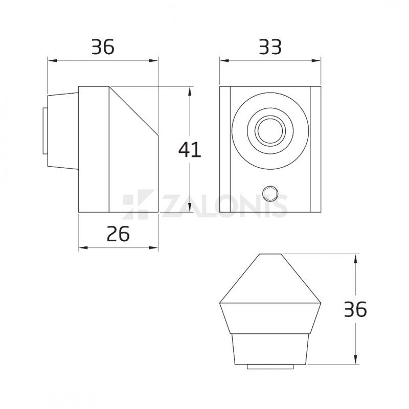 INOX MAGNETIC DOOR RETAINER / MATT BLACK