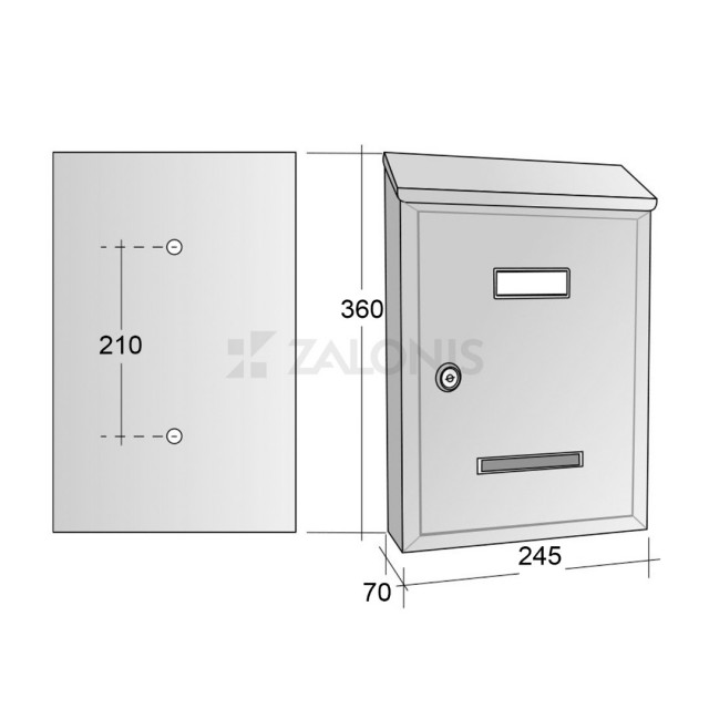 LETTERBOX PRIMA MAXI / ANTHRACITE