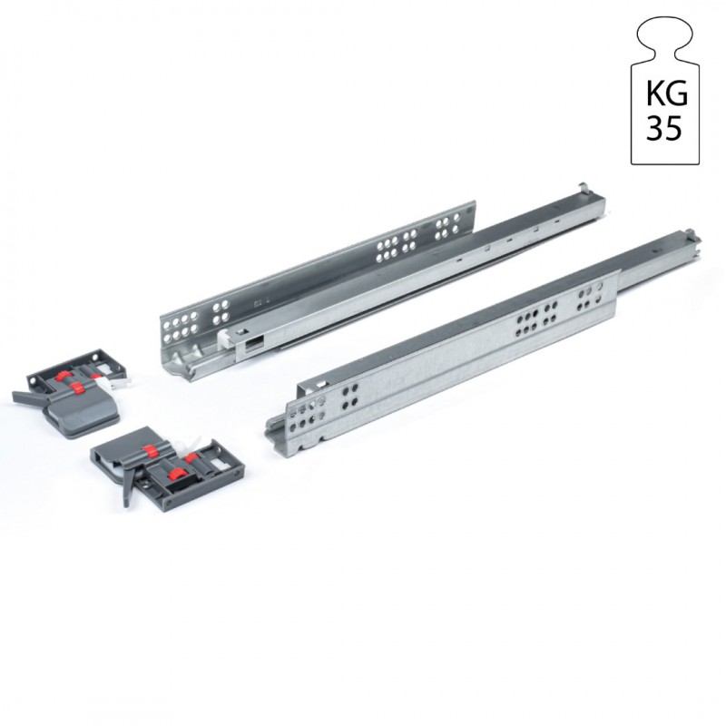 UNDERMOUNT DRAWER RUNNER / PUSH TO OPEN / 60 UNDERMOUNT RUNNERS / PUSH OPEN / 35 Kg