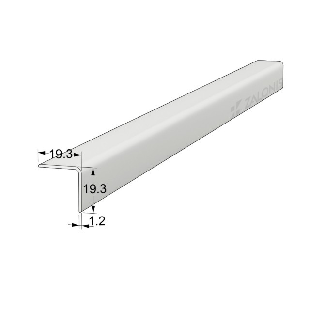 PLASTIC ANGLE PROFILE 20x20 mm - 280cm / WHITE