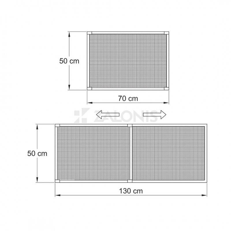 ADJUSTABLE MOSQUITO NET / 50x70-130 cm