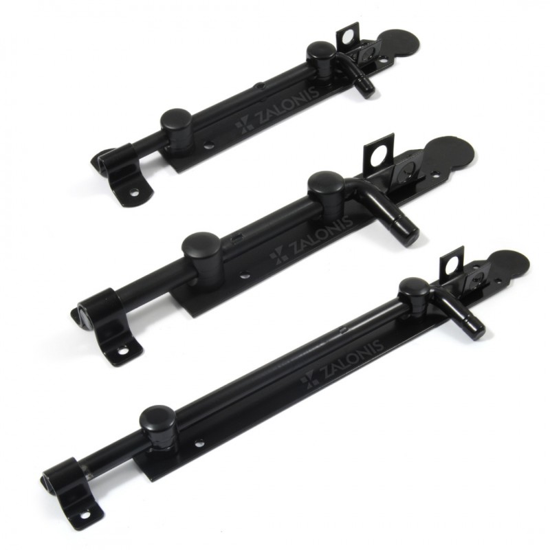 STEEL HEAVY DUTY SLIDING BOLT / BLACK