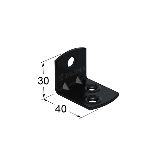 ΓΩΝΙΑ 40x30x31 ΣΤΟΠ ΡΟΛΩΝ / ΜΑΥΡΟ