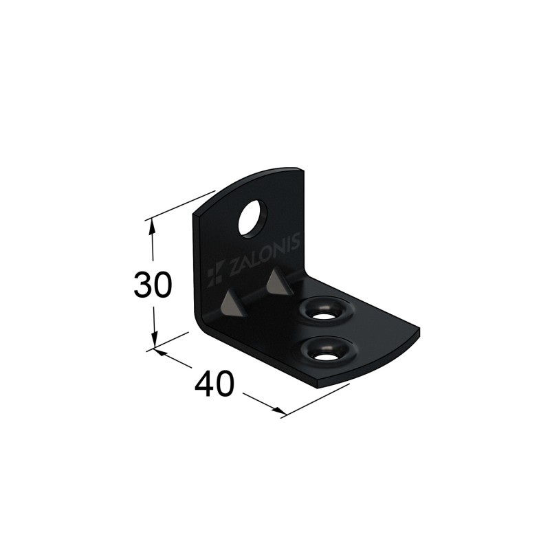 ΓΩΝΙΑ 40x30x31 ΣΤΟΠ ΡΟΛΩΝ / ΜΑΥΡΟ