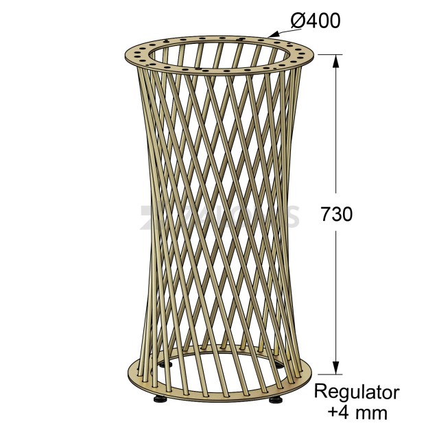 ΠΟΔΙ BISTRO m.628 / D. 400 / Υ.730 mm / ΧΡΥΣΟ ΜΑΤ