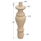 WOODEN LEG D.75 H.225 / BEECH 
