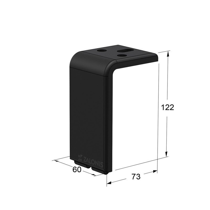 ΠΟΔΑΡΑΚΙ ΕΠΙΠΛΩΝ Υ.122mm / ΜΑΥΡΟ ΜΑΤ