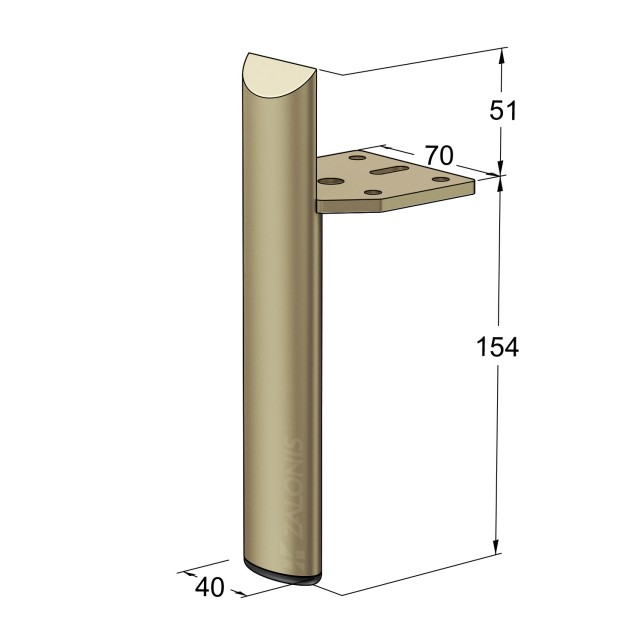 ΠΟΔΙ ΚΑΝΑΠΕ 7019/ Υ.154 mm / ΧΡΥΣΟ ΜΑΤ
