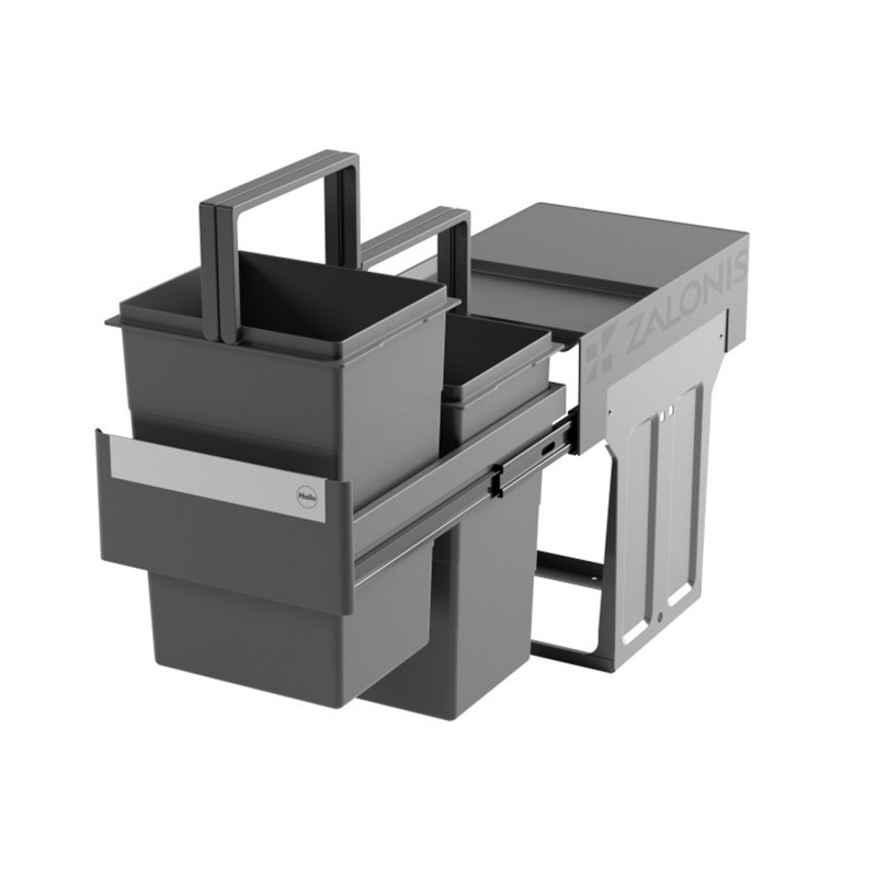 HAILO BUILD-IN, SLIDING BIN / 26 ltr (13+13) / 40 CABINET / ANTHRACITE