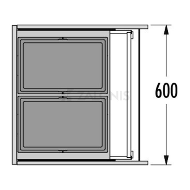ΚΑΔΟΣ HAILO ΣΥΡΤΑΡΙΟΥ AS Triple XL / 56 Ltr (28+28) / ΕΡΜΑΡΙΟ 60 cm