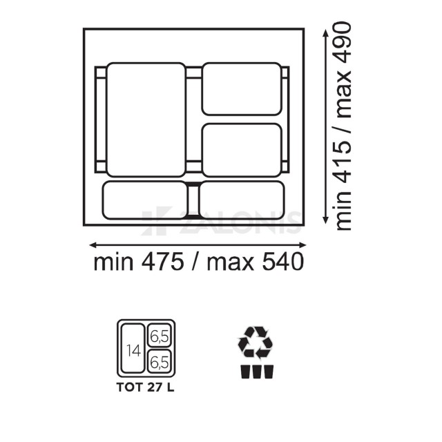 ΣΥΣΤΗΜΑ ΚΑΔΩΝ ΣΥΡΤΑΡΙΟΥ / ΕΡΜΑΡΙΟ 60cm