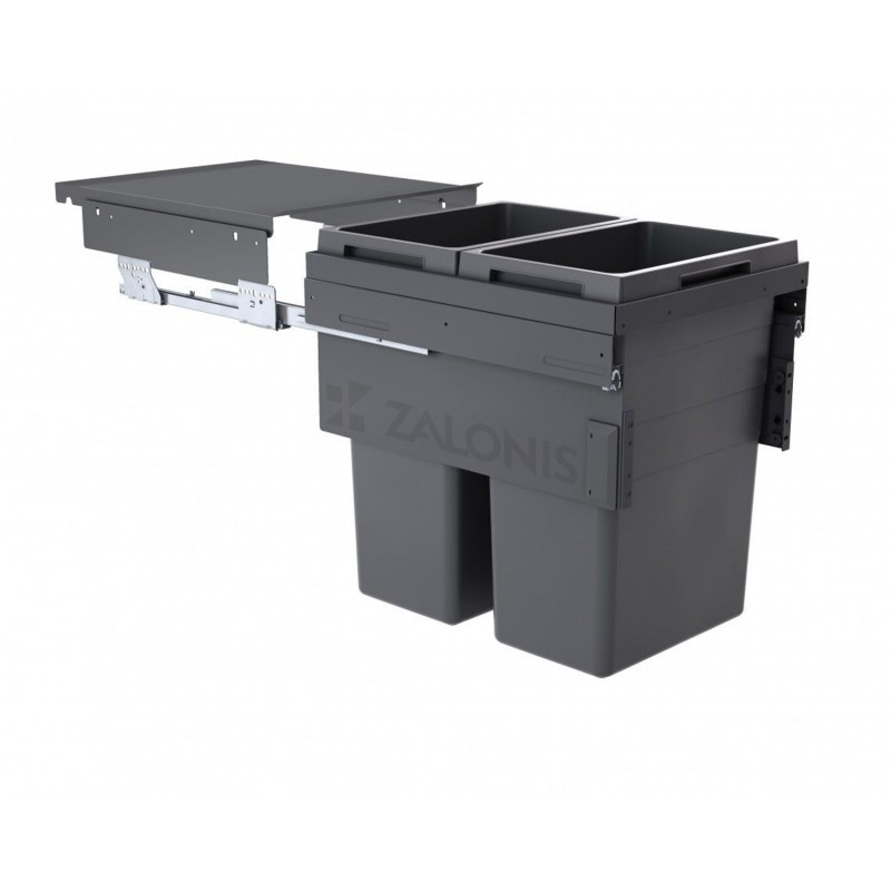 HAILO BIN WITH SLIDES AS Euro Cargo / 76 ltr (38+38) / 45 CABINET / ANTHRACITE