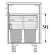 HAILO BIN WITH SLIDES AS Euro Cargo / 76 ltr (38+38) / 45 CABINET / ANTHRACITE