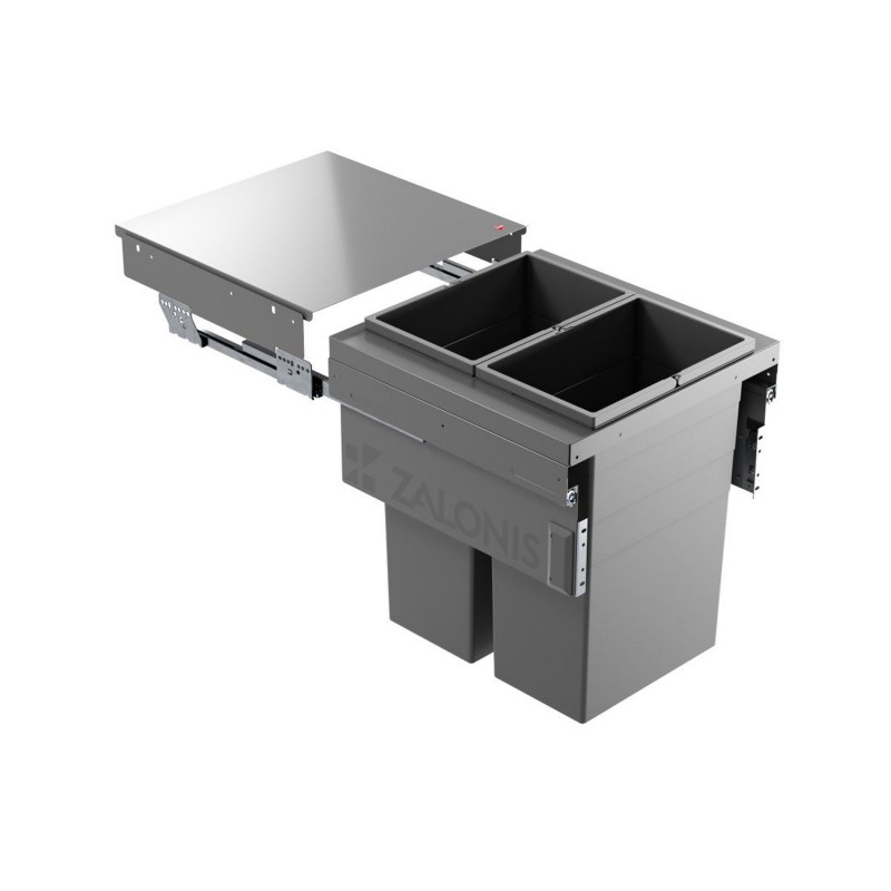 HAILO BIN WITH SLIDES AS Euro Cargo / 70 ltr (35+35) / 50 CABINET / ANTHRACITE