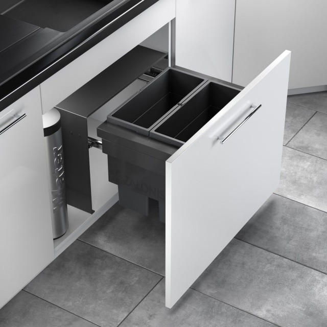 HAILO BIN WITH SLIDES AS Cargo Aqua / 46 ltr (28+18) / 75 CABINET / ANTHRACITE