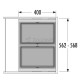 HAILO BIN WITH SLIDES AS Cargo Synchro / 56 ltr (28+28) / 60 CABINET / ANTHRACITE