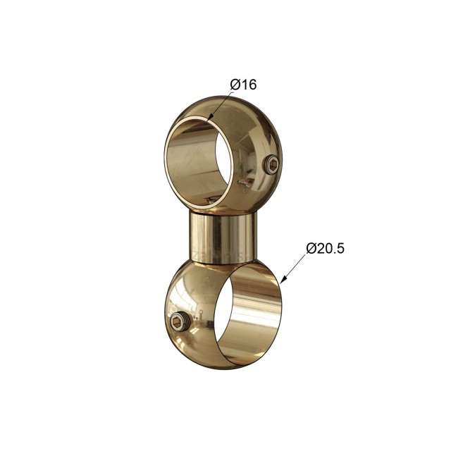 SECOND ROD CONNECTOR D.16 TO D.20 / GLOSSY GOLD