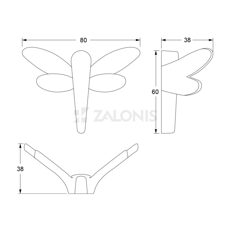 M0012 HANGER DRAGONFLY / MAT NICKEL