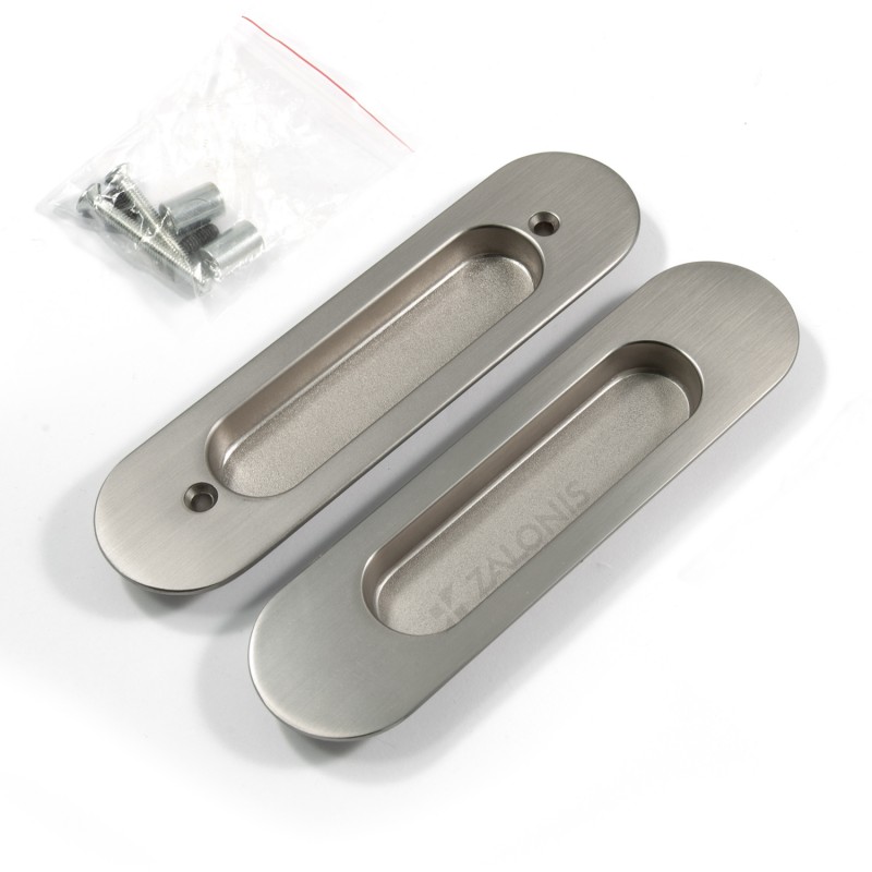 SLIDING DOOR OVAL HANDLE SET m.4080 / MAT NICKEL