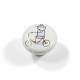 CHILDREN WHITE PORCELAIN KNOB / BOY WITH BIKE