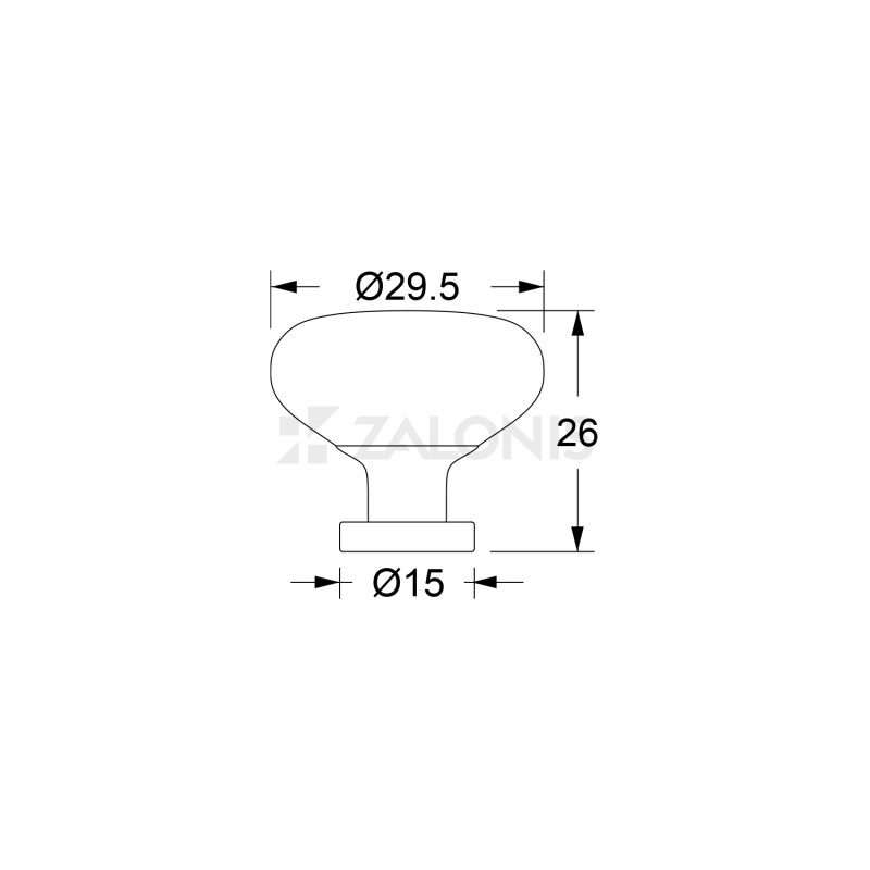 ROUND FURNITURE KNOB EMKW / D.30 / MAT NICKEL