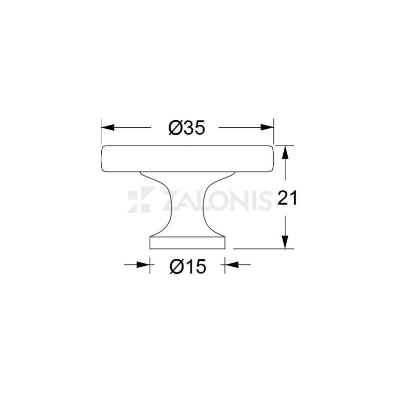 ROUND FURNITURE KNOB EMKW / D.35 / MAT NICKEL