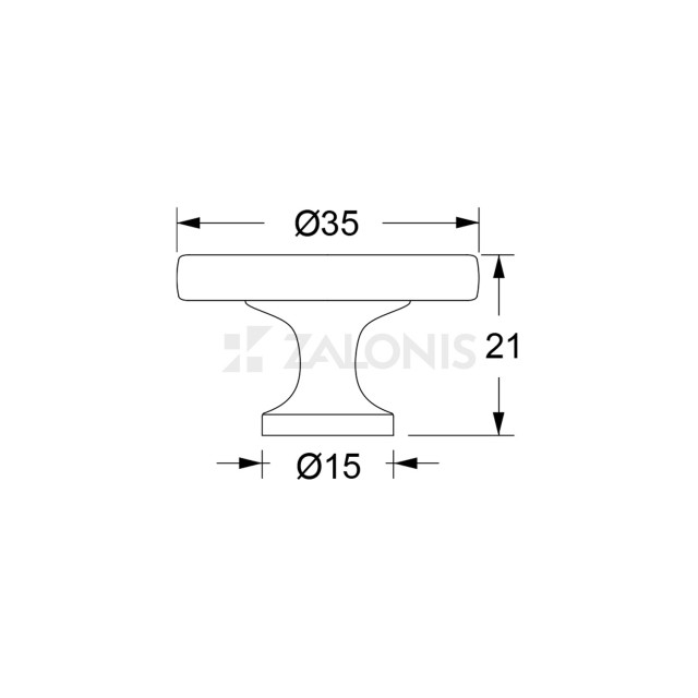 ROUND FURNITURE KNOB EMKW / D.35 / MAT GOLD