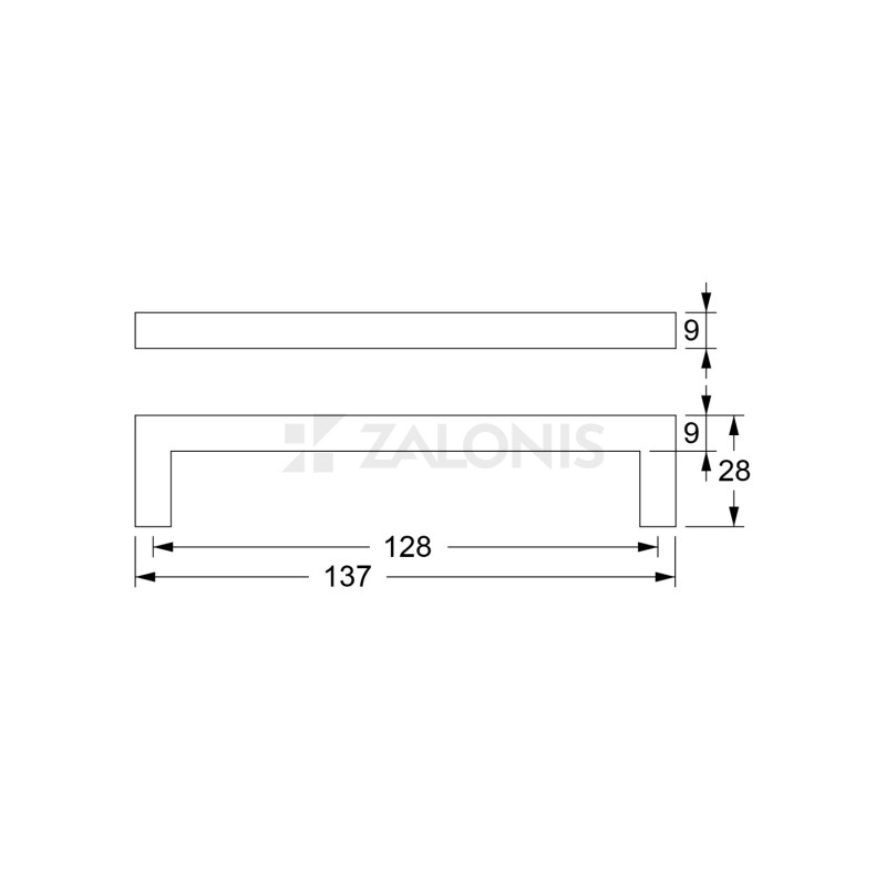 SQUARE HANDLE EMKW / MAT BLACK