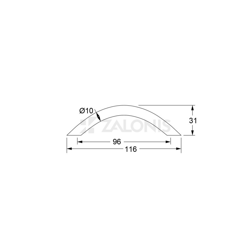 INOX FURNITURE HANDLE M3123 / MATT INOX