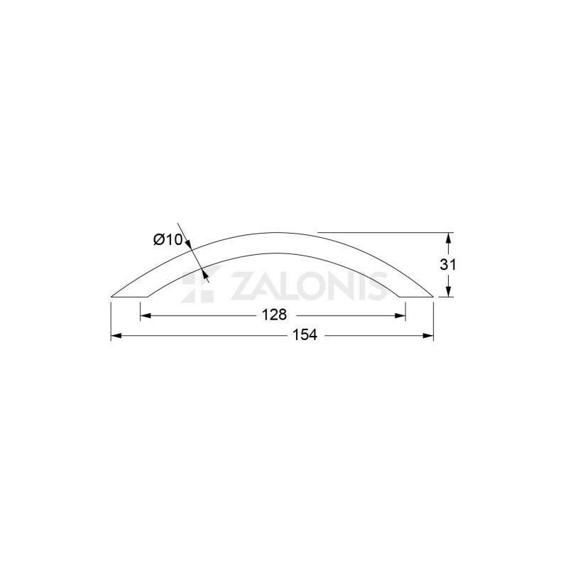 INOX FURNITURE HANDLE M3123 / MATT INOX