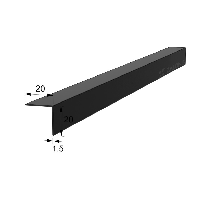 ΠΛΑΣΤΙΚΟ ΠΡΟΦΙΛ ΓΩΝΙΑ 20x20 mm - 250cm / BLACK