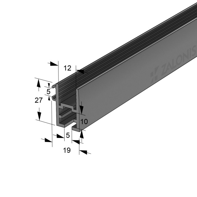 H-SHAPE BOTTOM SLIDING PROFILE m.420 / BLACK