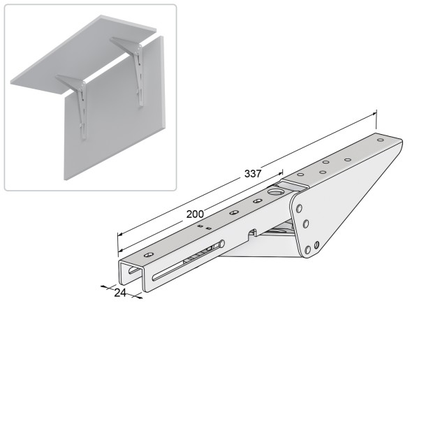 FOLDING BRACKET FOR TABLE EXTENSION / 20cm / WHITE