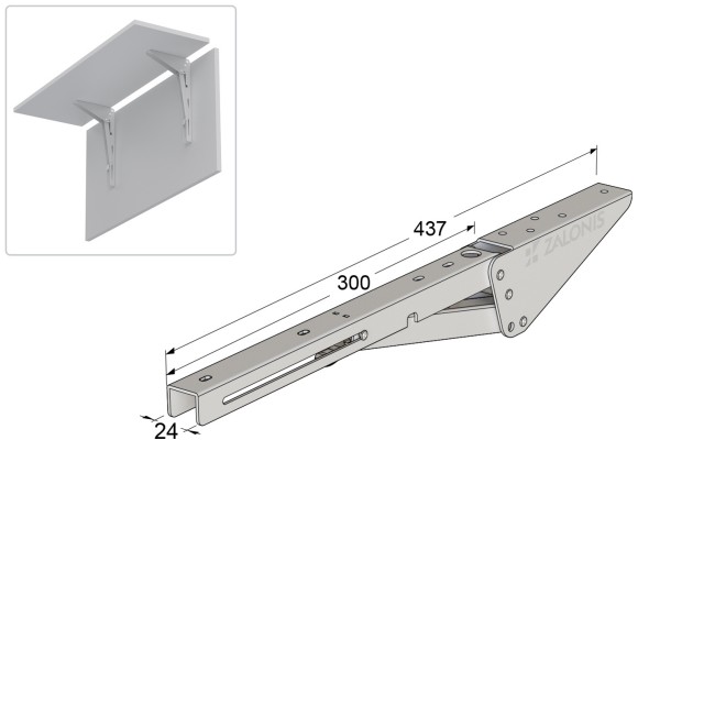 FOLDING BRACKET FOR TABLE EXTENSION / 30cm / WHITE