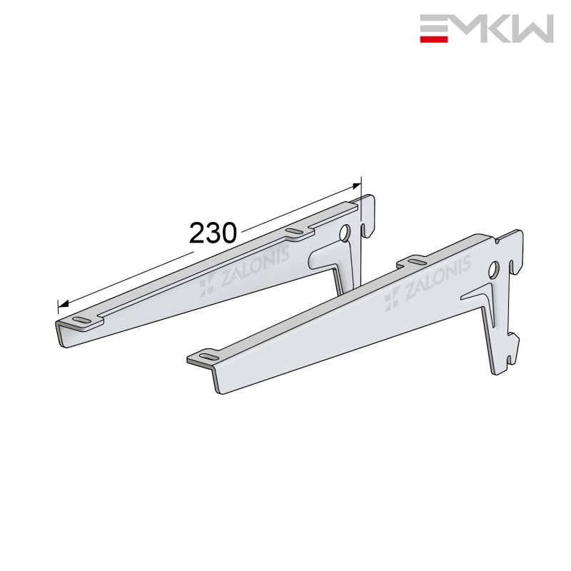 ΖΕΥΓΟΣ ΒΡΑΧΙΩΝΕΣ EMKW ΓΩΝΙΑΚΟΙ 230 mm (ΑΡ&ΔΕ) / ΛΕΥΚΟ
