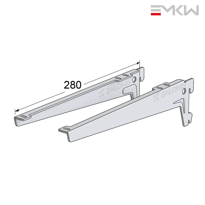ΖΕΥΓΟΣ ΒΡΑΧΙΩΝΕΣ EMKW ΓΩΝΙΑΚΟΙ 280 mm (ΑΡ&ΔΕ) / ΛΕΥΚΟ