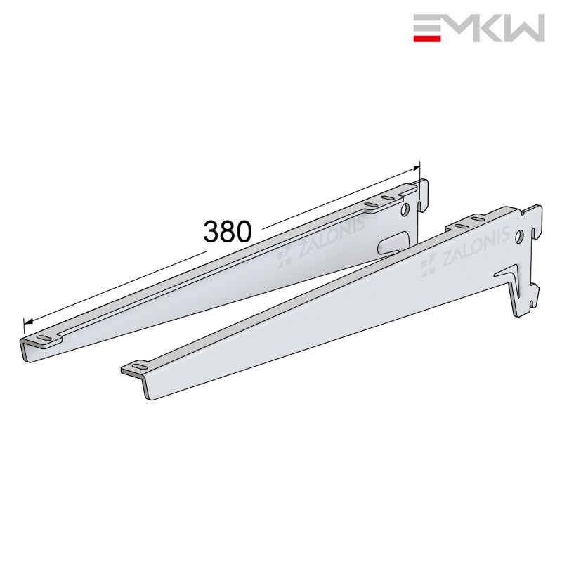 ΖΕΥΓΟΣ ΒΡΑΧΙΩΝΕΣ EMKW ΓΩΝΙΑΚΟΙ 380 mm (ΑΡ&ΔΕ) / ΛΕΥΚΟ