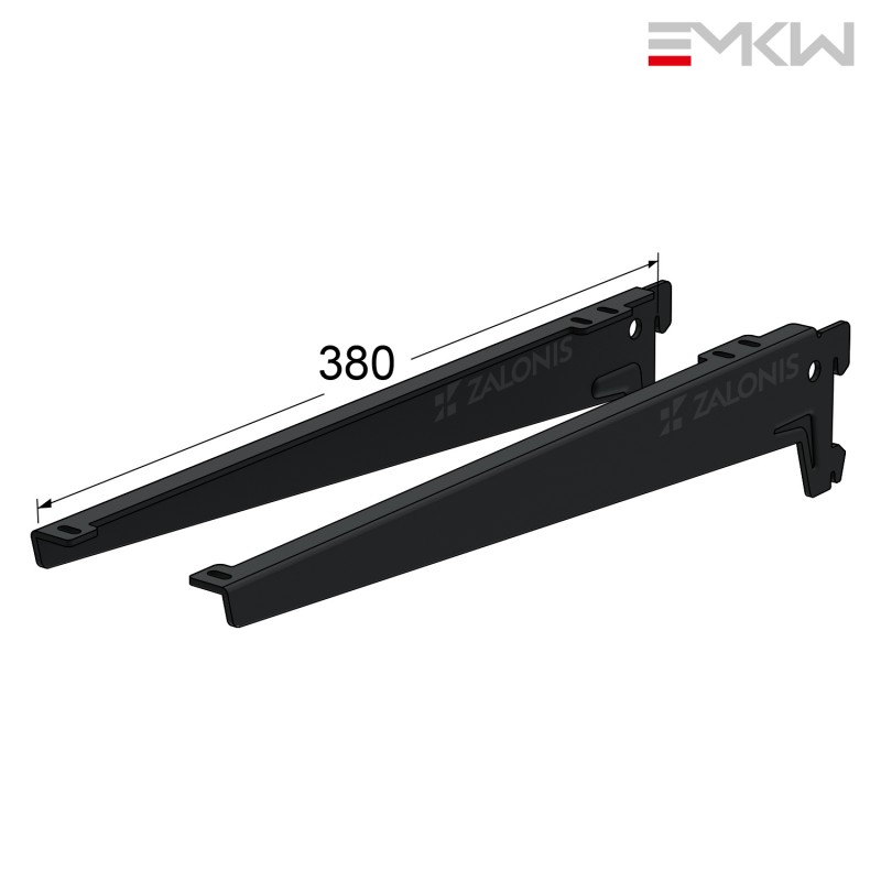 ΖΕΥΓΟΣ ΒΡΑΧΙΩΝΕΣ EMKW ΓΩΝΙΑΚΟΙ 380 mm (ΑΡ&ΔΕ) / ΜΑΥΡΟ