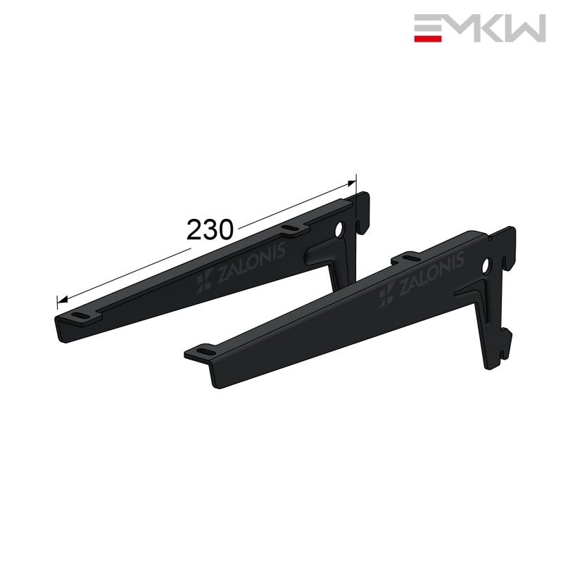 ΖΕΥΓΟΣ ΒΡΑΧΙΩΝΕΣ EMKW ΓΩΝΙΑΚΟΙ 230 mm (ΑΡ&ΔΕ) / ΜΑΥΡΟ