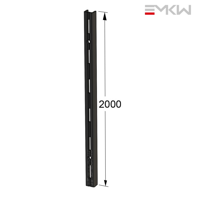 SINGLE PERFORATION WALL UPRIGHTS EMKW / BLACK / 2000 mm