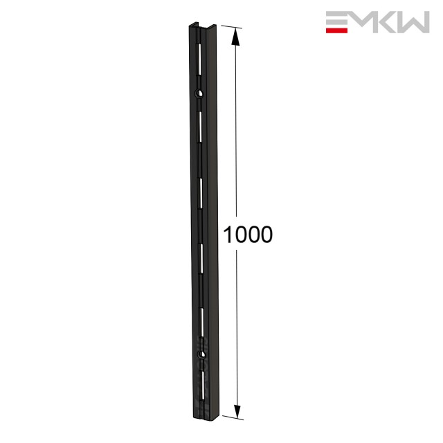 SINGLE PERFORATION WALL UPRIGHTS EMKW / BLACK / 1000 mm