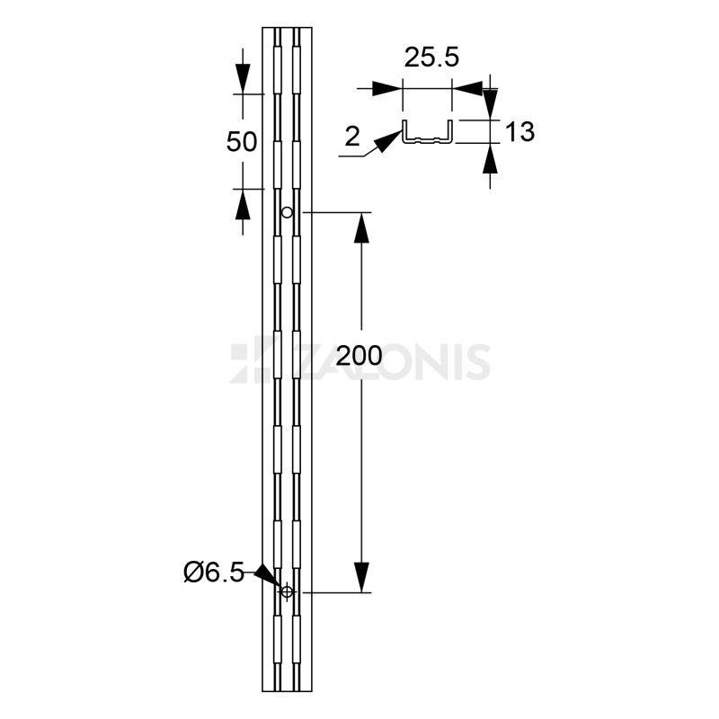 DOUBLE PERFORATION WALL UPRIGHTS EMKW / WHITE / 2000 mm