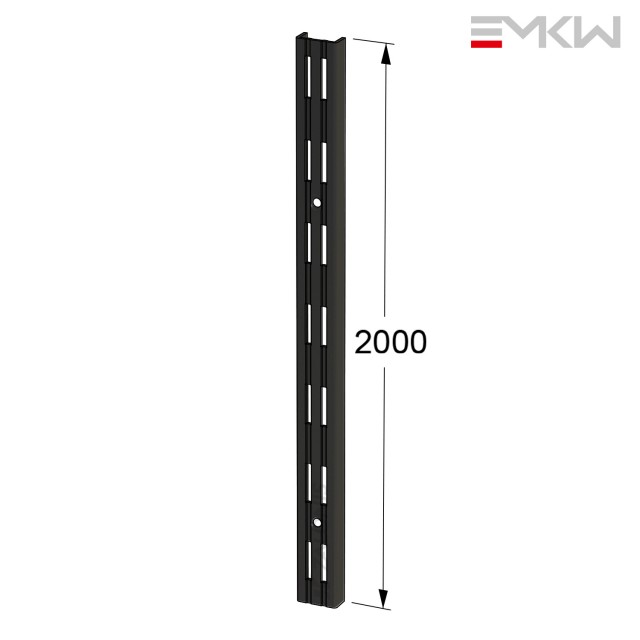 DOUBLE PERFORATION WALL UPRIGHTS EMKW / BLACK / 2000 mm