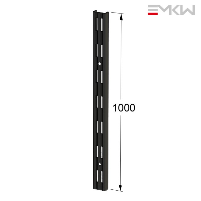 DOUBLE PERFORATION WALL UPRIGHTS EMKW / BLACK / 1000 mm