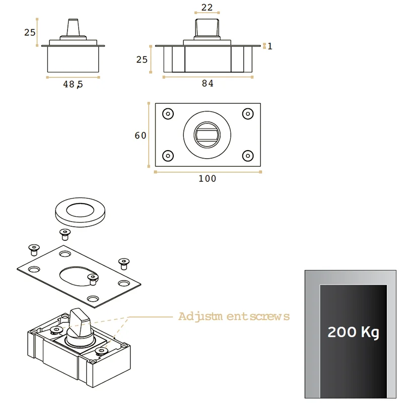 ΜΙΛΙ ΠΟΡΤΑΣ ΚΑΤΩ ΡΥΘΜΙΖΟΜΕΝΟ / 200Kg