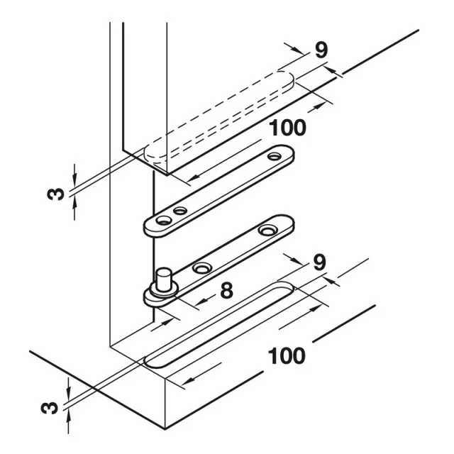 ΜΙΛΙΑ ΕΠΙΠΛΟΥ ΙΣΙΑ 100mm / ΓΑΛΒΑΝΙΖΕ
