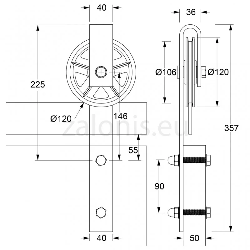 ΜΗΧΑΝΙΣΜΟΣ ΠΟΡΤΑΣ ΑΧΥΡΩΝΑ 200cm/300cm ΜΑΥΡΟ Φ.120 ΔΙΑΚΟΣΜΗΤΙΚΟΙ ΜΗΧΑΝΙΣΜΟΙ ΠΟΡΤΑΣ