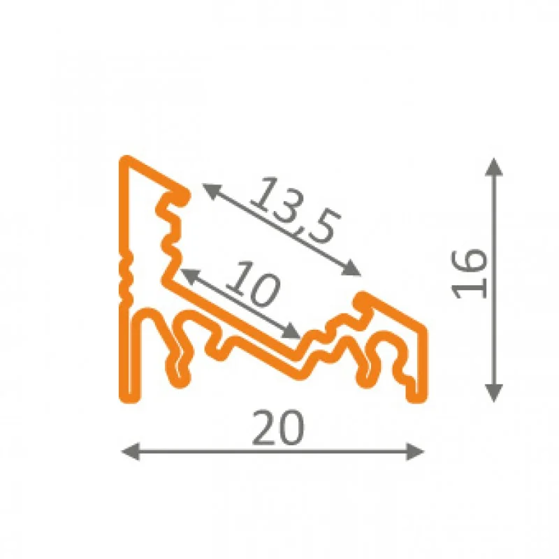 ΠΡΟΦΙΛ LED CORNER ΑΛΟΥΜΙΝΙΟΥ ΑΝΟΔΙΩΣΗ ΦΥΣΙΚΗ