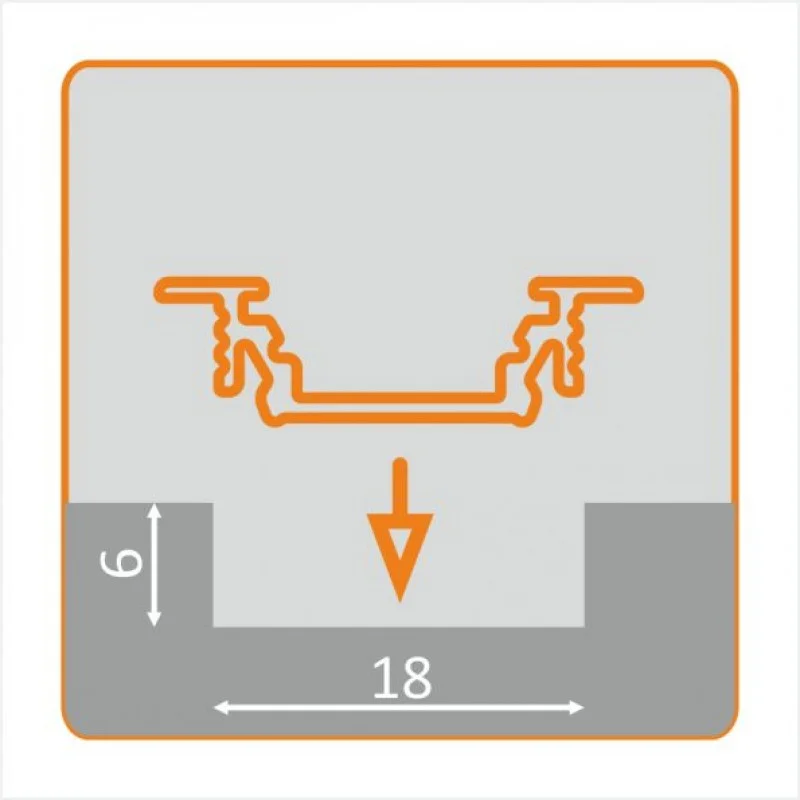 ΠΡΟΦΙΛ LED GROOVE ΑΛΟΥΜΙΝΙΟΥ ΑΝΟΔΙΩΣΗ ΦΥΣΙΚΗ ΠΡΟΦΙΛ GROOVE